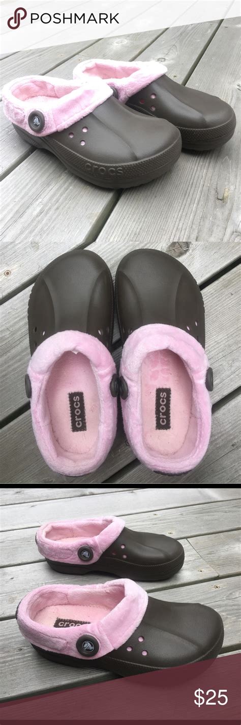 Pink Fleece-Lined Brown Crocs | Crocs, Women's crocs, Crocs shoes