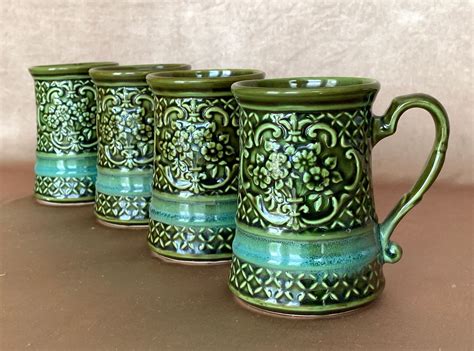 Mid Century Green and Teal Designer Coffee Mugs Decorama Set | Etsy | Mugs, Retro mid century ...