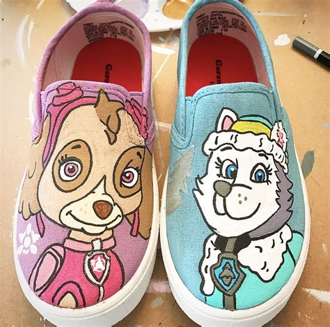 Paw Patrol hand painted shoes | Painted shoes, Hand painted shoes, Shoes