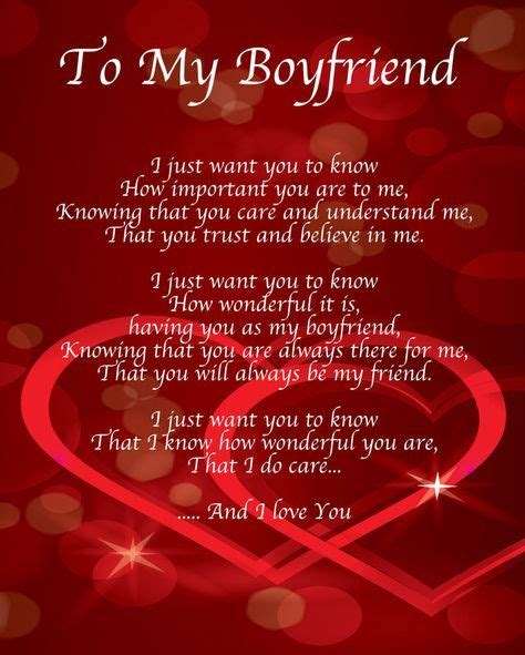 To My Boyfriend Poem Birthday Christmas Valentines Day Gift Present 712012171073 | eBay ...