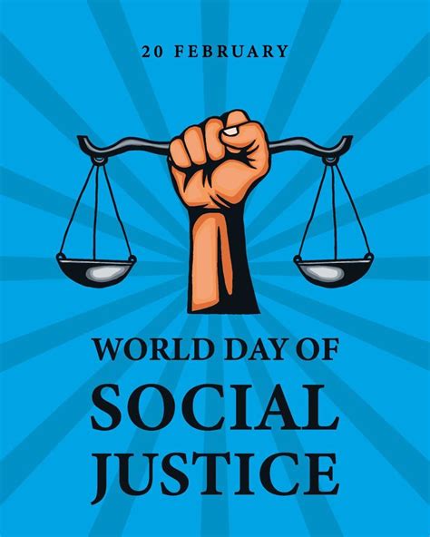 world day of social justice with hand holding scales of justice. banner ...