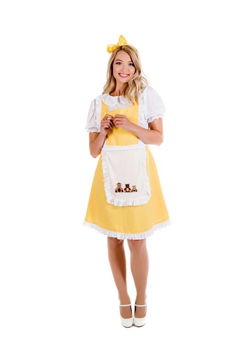 Womens Goldilocks Costume S-XXL Ladies Fairy Tale Storybook Fancy Dress Book Day | eBay