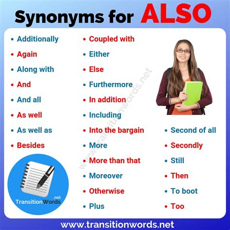 Another Word for ALSO: List of 25+ Synonyms for Also in English - Transition Words