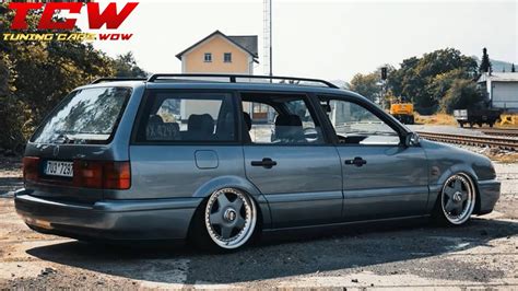 Bagged VW Passat Variant B4 on Momo Wheels Tuning Story - YouTube