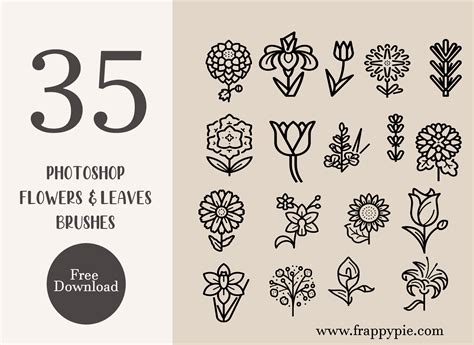 35 Floral adobe photoshop brushes set, free download - FrappyPie