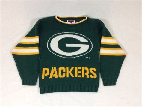 Vintage 80s Green Bay Packers Knit Sweater Size: 10/12 Kids | Etsy ...