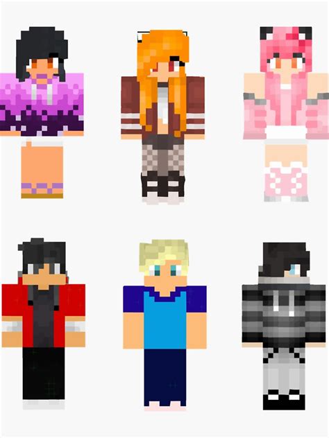 "Aphmau Friends Minecraft Skins Sticker Pack Mystreet" Sticker for Sale by boscioguidena | Redbubble