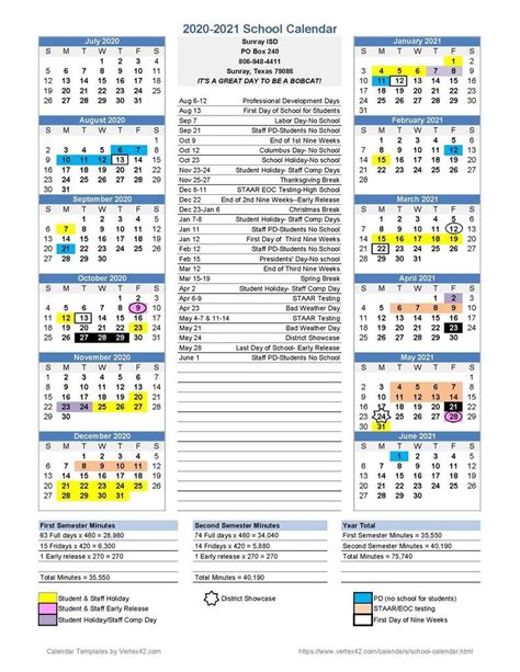 Sunray ISD 2020-2021 Calendar - Moore County Journal