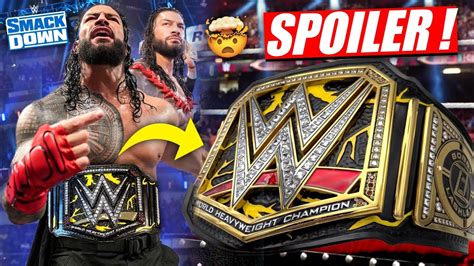 ROMAN Reigns NEW CHAMPIONSHIP Coming On SmackDown 🤩! SPOILER | Roman ...