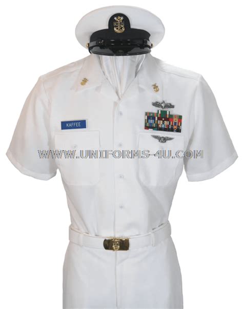 U.S. NAVY MALE CHIEF PETTY OFFICER SUMMER WHITE SERVICE UNIFORM