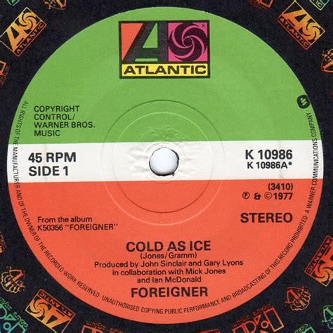 Foreigner – Cold As Ice (1977, Vinyl) - Discogs