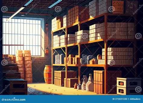 Small Storage Room Warehouse for Storing Boxes of Goods Stock ...