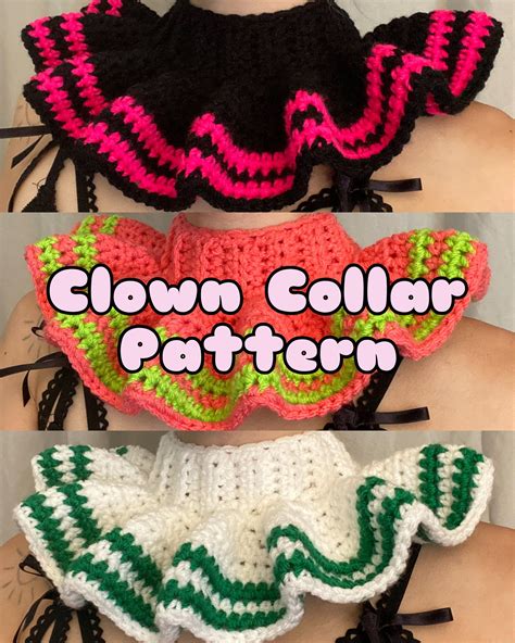 Clown Collar Pattern W/ Pictures - Etsy | Crochet projects, Fun crochet ...