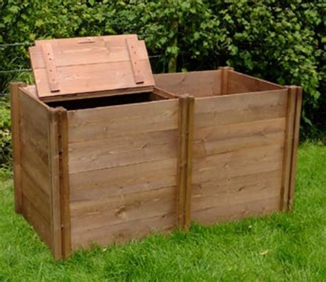 Twin Compact Wooden Compost Bin - 540 Litre