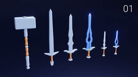 3d Weapon Design (BRAINCHILDART Armory #01) Lowpoly SWORD in BLENDER 3D - YouTube