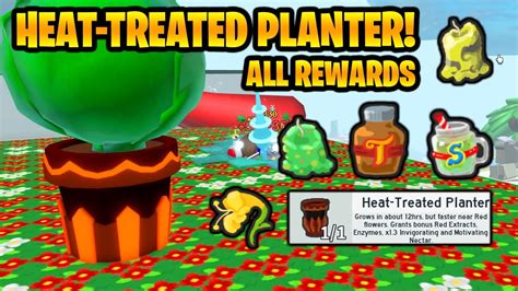 Heat-Treated Planter! All Rewards! All Fields! Bee Swarm Simulator ...