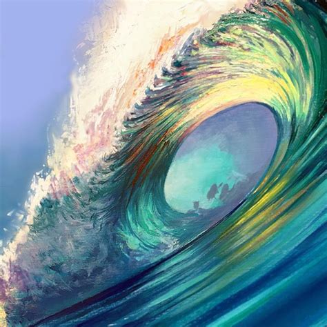 A study I did for a larger wave painting promoting a surf event in the islands. I'm always drawn ...