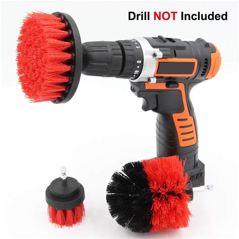 2020 Stiff Bristles Drill Brush Set Power Scrubbing Drill Brush Attachment 3 Pack Kit For ...