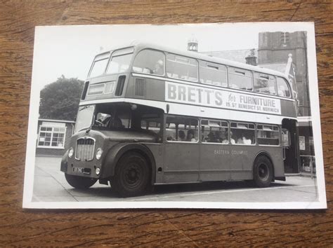 Vintage Photo Photograph Double Decker Bus Eastern Counties Advertising ...