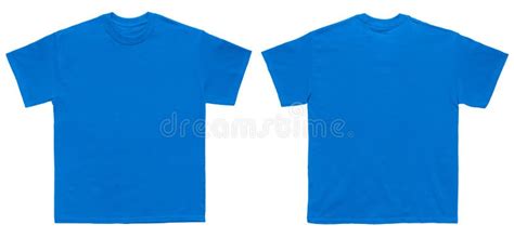 Blank T Shirt Color Royal Blue Template Front and Back View Stock Image ...