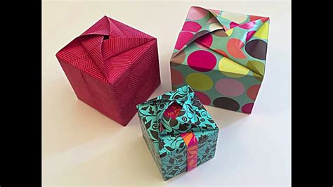 Japanese Style Gift Wrapping with Origami Finish - YouTube