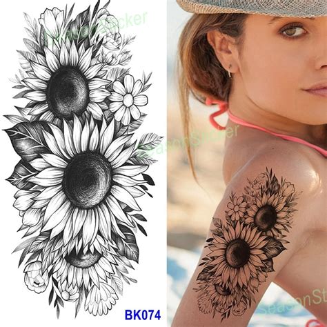 Sonnenblume Tattoo Rose Schwarz Skizze Blume Libelle Abstrakte - Etsy.de