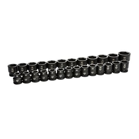 3/4" Drive 6 Point Metric Impact Socket Set, 26 piece