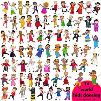 Dancing Children of the World Clip Art | 74 Kids Dance Party | TpT