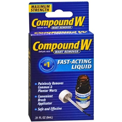 Compound W Maximum Strength, Fast-Acting Liquid 0.31 oz (Pack of 3 ...