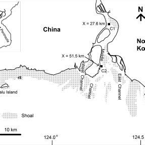 Map of the Yalu River estuary and the locations of the field ...