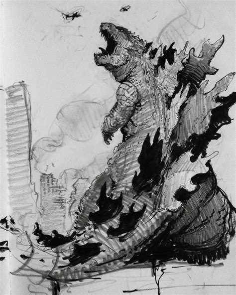 Godzilla 2024 Drawing For - Effie Gilberte