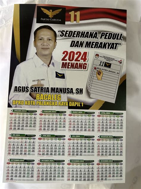 Percetakan Cetak Kalender Caleg 2024, Poster Kalender Caleg 2024 ...