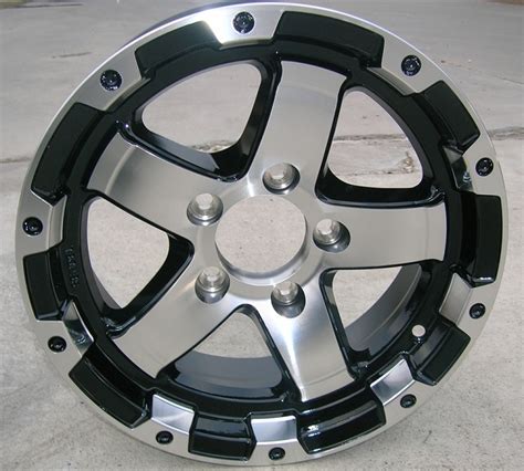 15" Aluminum Type T08 Black Trailer Wheel