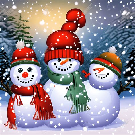 Cute Baby Snowman Winter Christmas Scene · Creative Fabrica