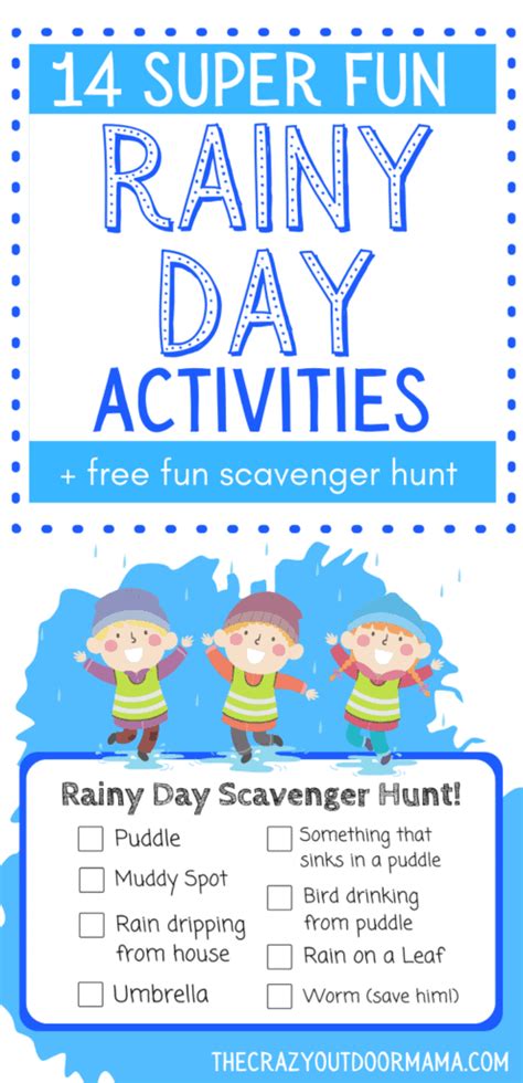 14 Fun OUTDOOR Rainy Day Play Activities for Kids (Toddlers Too!!) – The Crazy Outdoor Mama