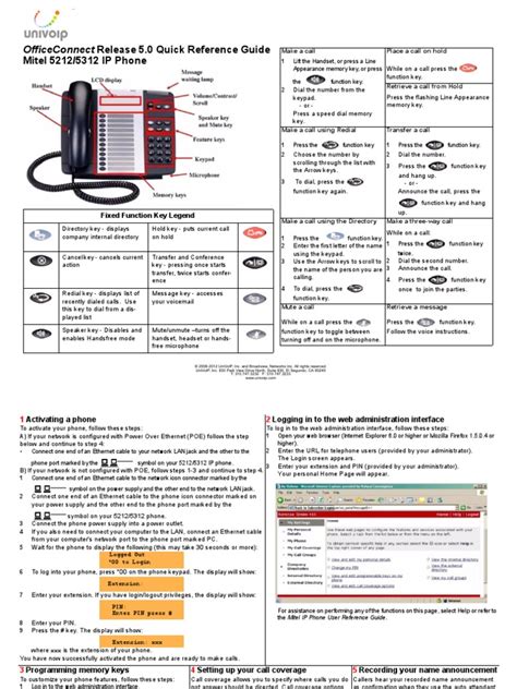 Mitel 5312 IP Phone_Guide | Telephone | Port (Computer Networking ...