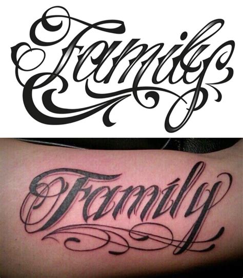 family in cursive tattoo - boxdeveloper