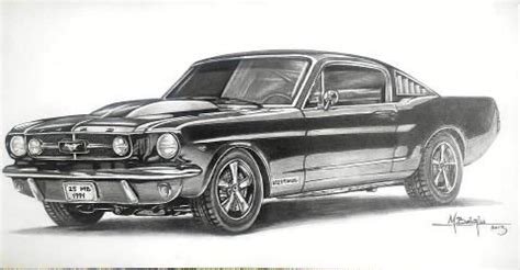 MUSTANG 65 > Karakalem | Car drawings, 65 mustang, Cool car drawings