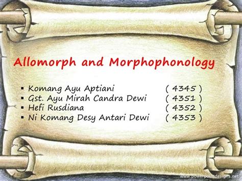 allomorph and morphology