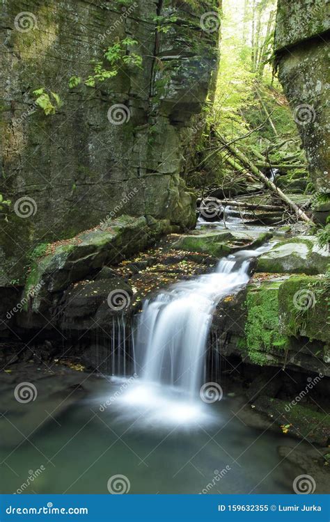 Waterfalls and Cascades of the River Satina in the Moravian Beskydy Mountains Stock Image ...