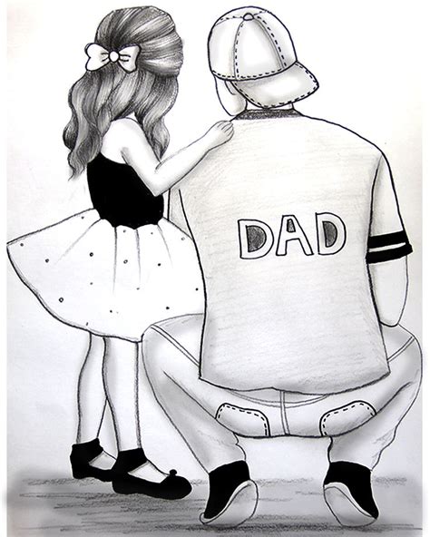 How to draw a father and daughter || Pencil drawing tutorial || Father and daughter Drawing ...