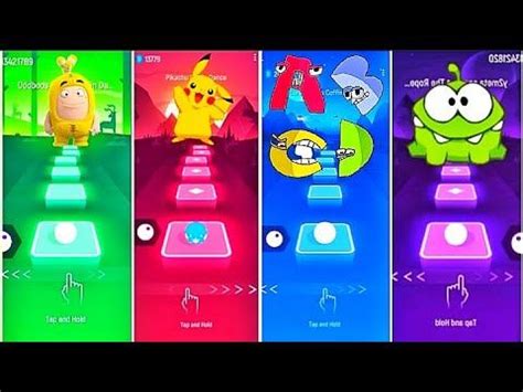 Oddbods vs Pikachu vs Alphabet Lore vs Om Nom !! Tiles Hop EDM Rush | Pikachu, Edm, Nom nom