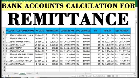 How To Make Bank account excel sheet For Remittance - YouTube