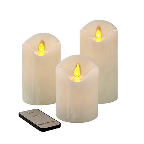 Remote Control Flickering LED Candles – Set of 3 | Lakeland