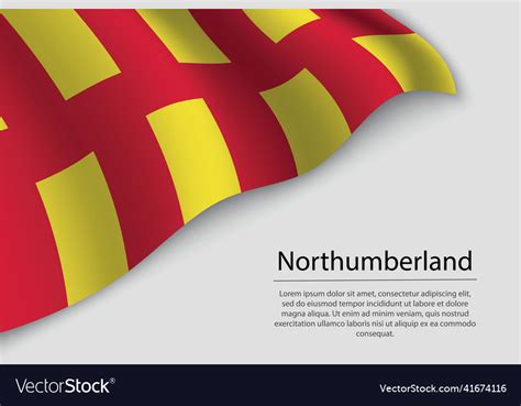 Wave flag of northumberland is a county Royalty Free Vector