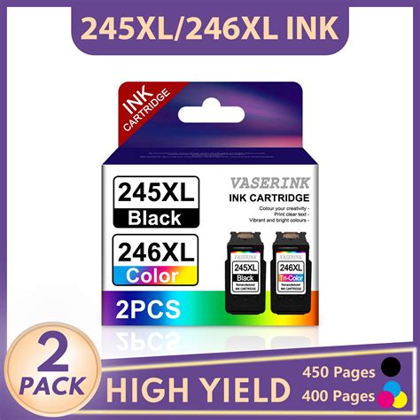 245 XL 246 XL Ink Replacement for Canon Pixma MG2525 TS302 (1 Black, 1 Tri-Color) - Walmart.com