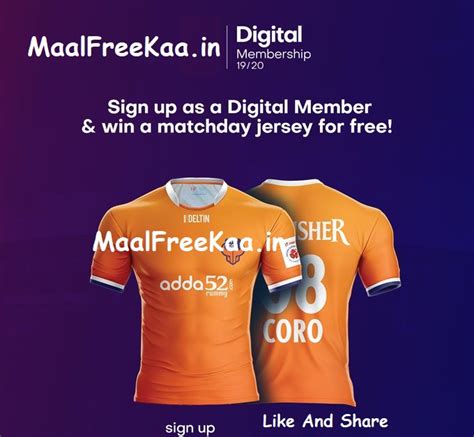 Get Free FC Goa Jersey For Digital Member - Giveaway Free Sample Contest Reward Prize -2020