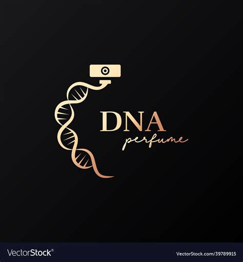 Dna perfume logo on black design background Vector Image