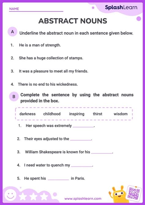 Abstract Nouns Worksheet - prntbl.concejomunicipaldechinu.gov.co