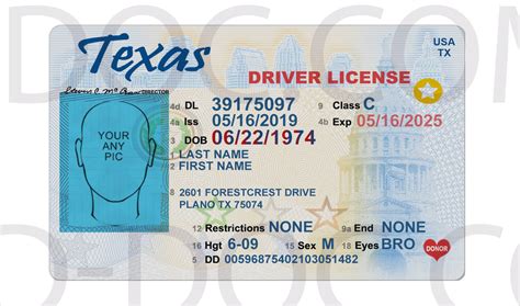 USA Texas Driver License front back sides - PSD Store